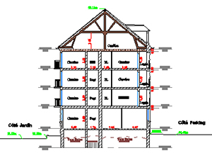 Plan intérieur - coupe de bâtiment